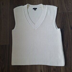 💙 Talbots Thick Knit V-Neck Vest Size M Preppy Fall Casual Office